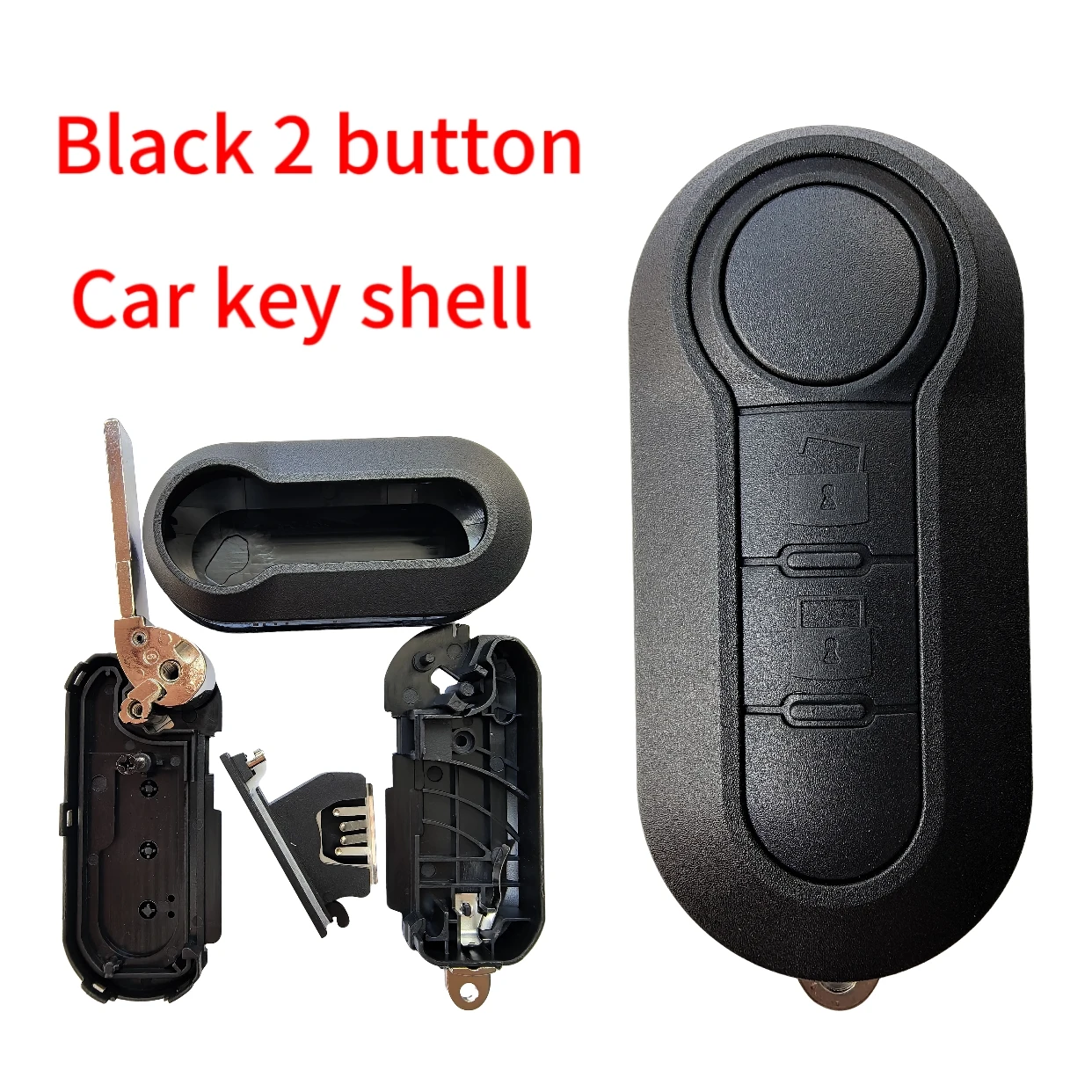 Jingxin 2/3 Tasten Autoschlüssel-Fernbedienungsgehäuse, Leeres Gehäuse mit SIP22-Klinge für Fiat 500 Panda Punto Bravo – Detail 10