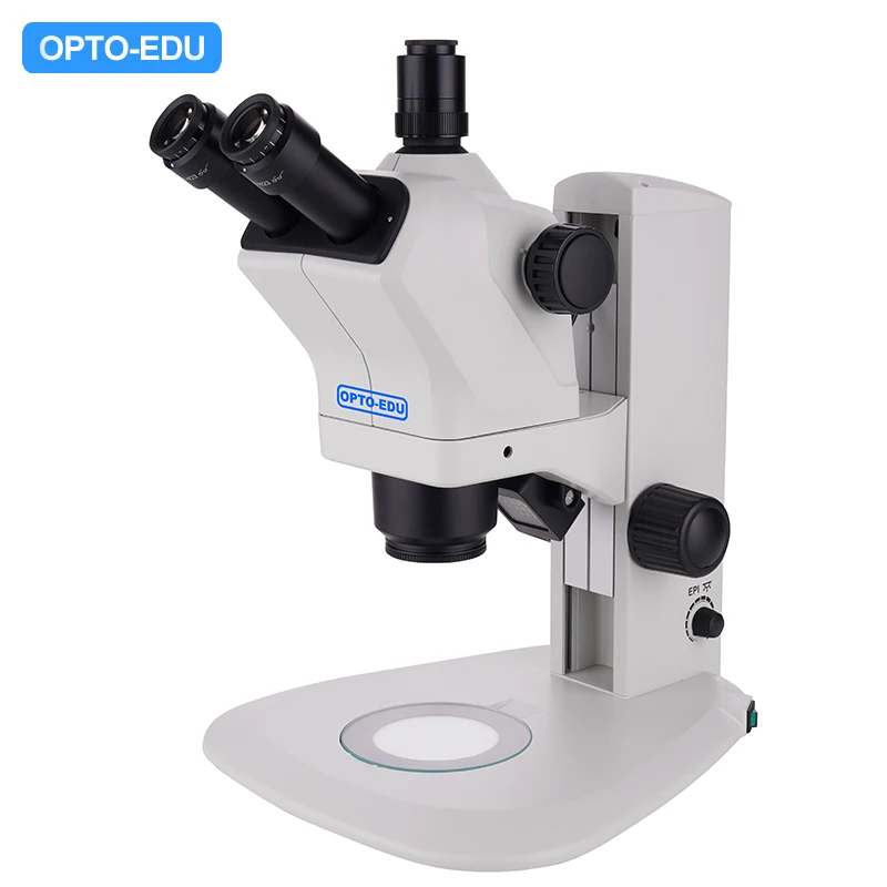

OPTO-EDU A23.1019-T Infinity-Corrected Apochromatic Trinocular 1:9.1 Zoom Stereo Microscope