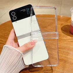 Clear Phone Case For Samsung Galaxy Z Flip 7 FE 6 5 4 Shockproof Folding Transparent Hard Cover For Samsung Z Flip5 Flip4 Flip3