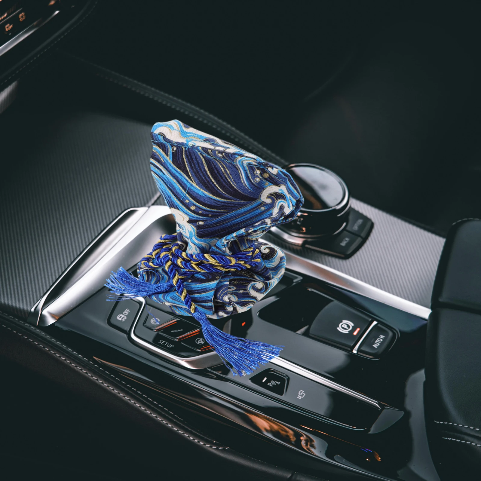 

Universal Shifter Boot Manual Gear Shift Cover Durable Knob Boot Stain Resistant Easy Installation Wave Pattern Car