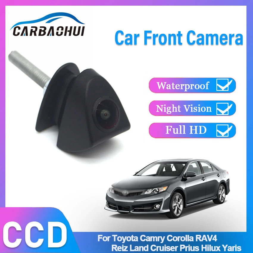 

HD CCD 1080P Автомобильная камера переднего вида для Toyota Camry Corolla RAV4 Reiz Land Cruiser Prius, парковочная камера с логотипом