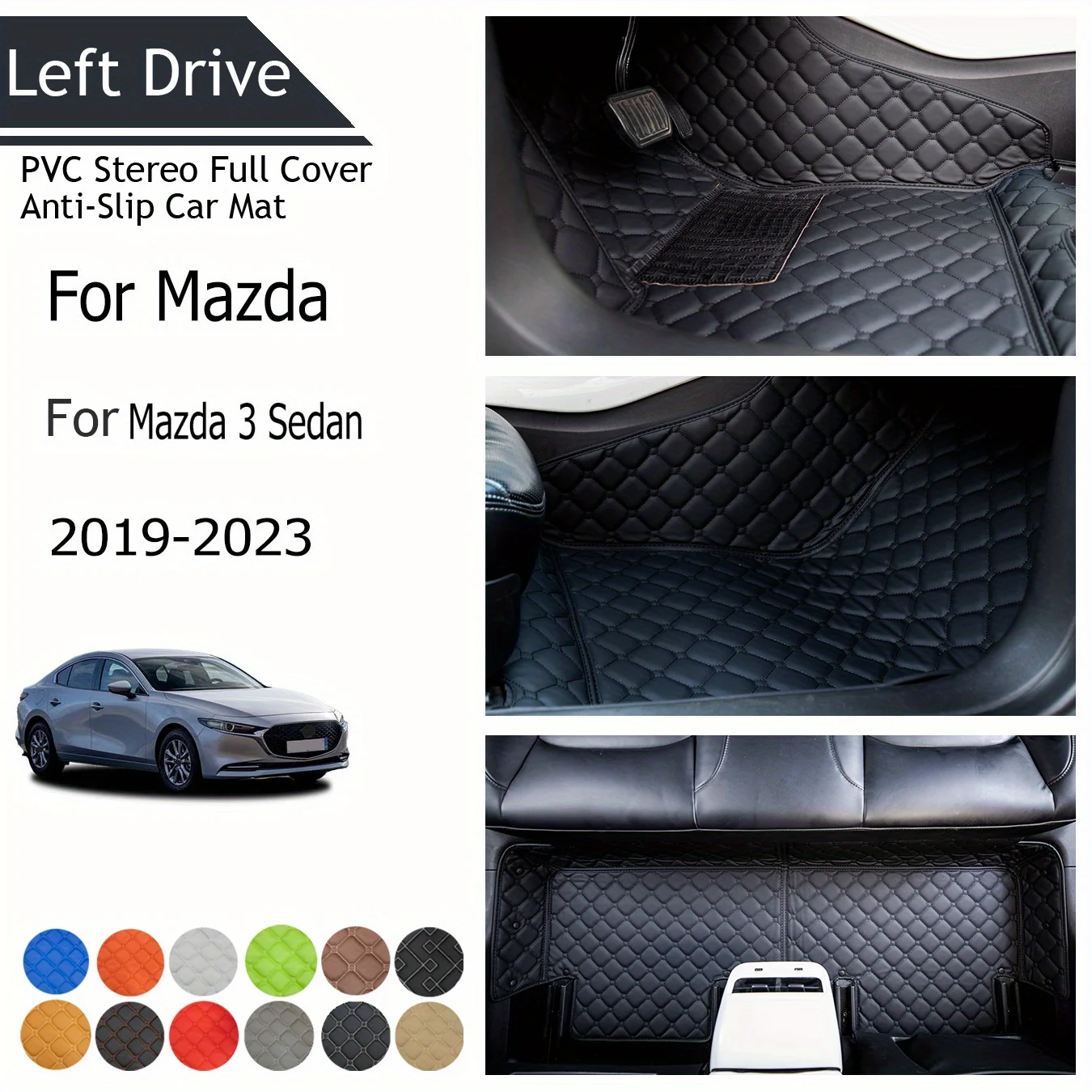 

【LHD】For Mazda For Mazda 3 Sedan 2019-2022 Three Layer PVC Stereo Full Cover Anti-Slip Car Mat Car Floor Mats Car Accessories