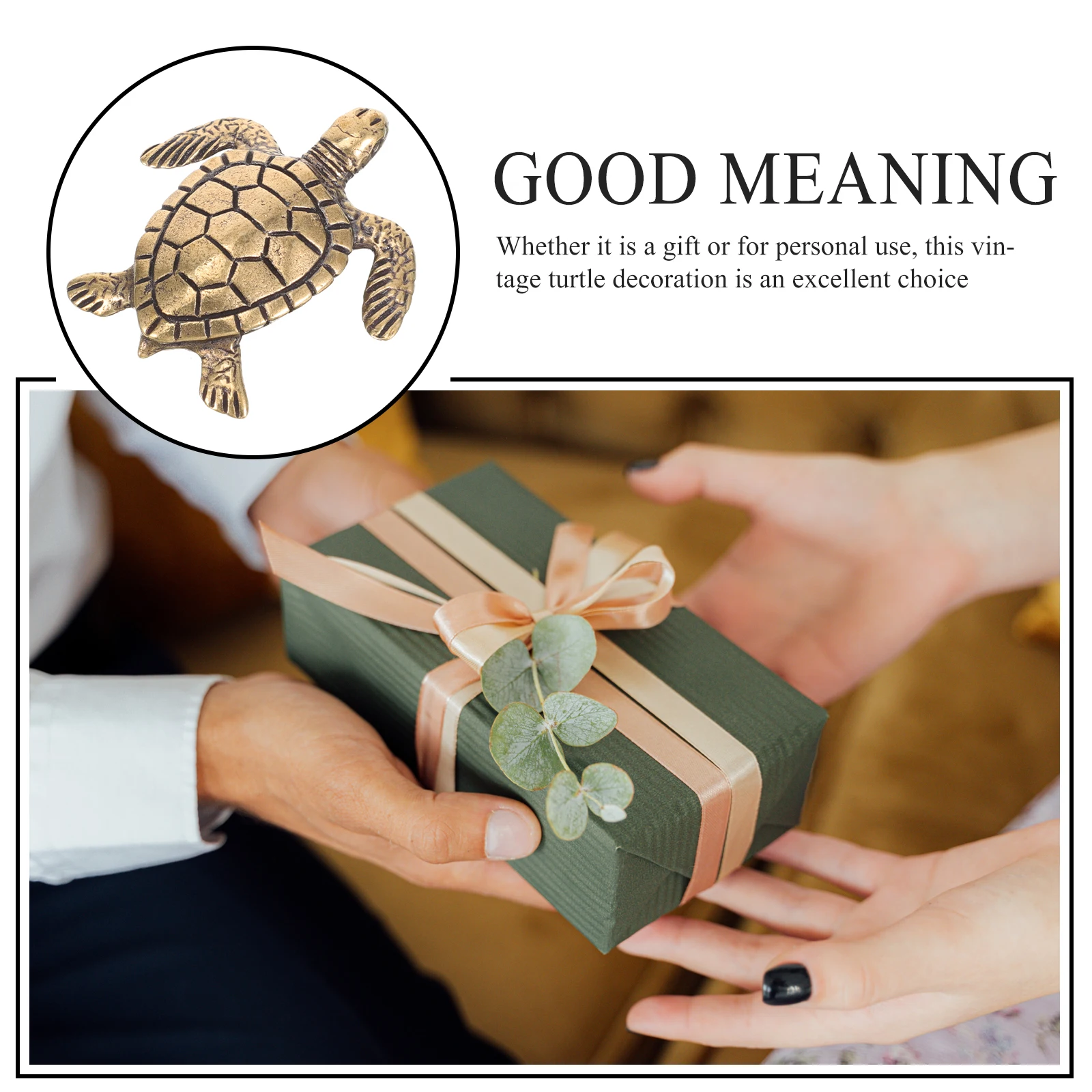 

Compact Copper Turtle Statue Vintage Retro Style Desktop Bookshelf Decor Home Office Living Room Tortoise Sculpture Turtle