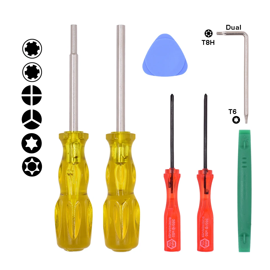 Hot Sale 7 in 1 Set 3.8mm With Handle 3.8 4.5 Screwdrivers 2.5 Y T6 T8 Pry Tool Game Bit Set for Switch Tools Kit 50set/lot