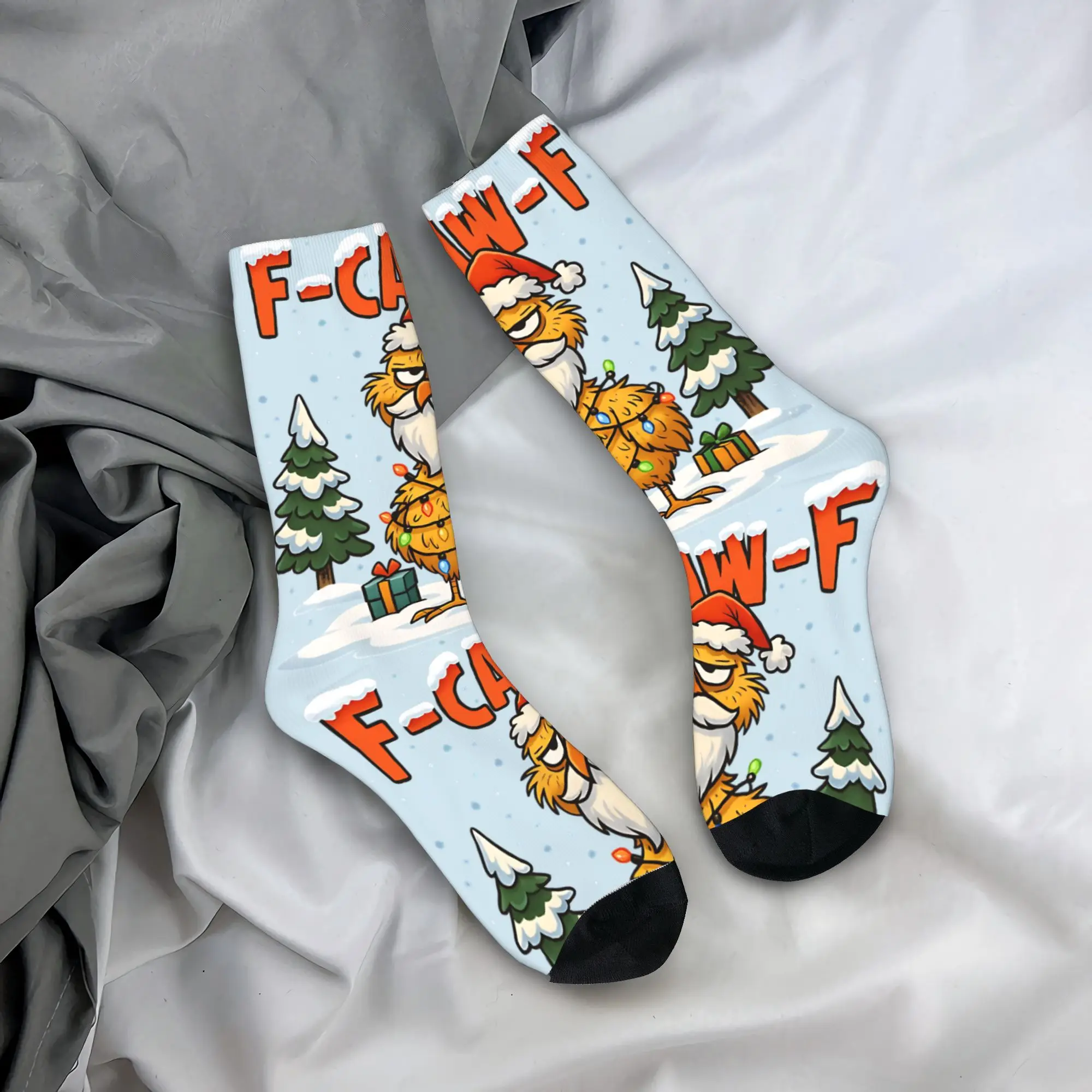 

Осенне-зимние забавные мужские и женские F-Caw-F куриные рождественские легкие носки Санта-Клауса, впитывающие пот баскетбольные носки