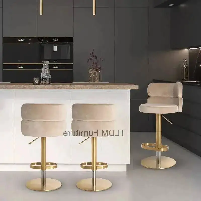 

Ergonomic Bar Comfortable Bar High Comfortable Luxury Chairs Chairs Swivel Furniture Stainless Steel Adjustable Adults Sillas De
