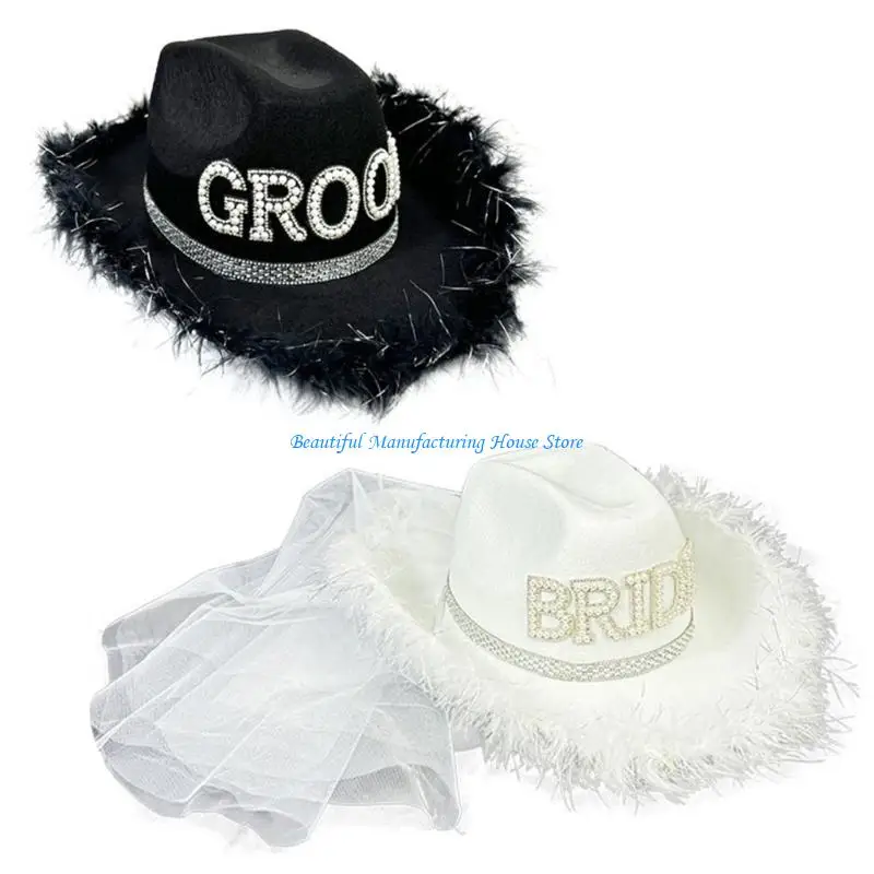 

E56A Earrings Cowboy Hats Shimmering Crystal Bandana Sunglasses for Cocktail Parties