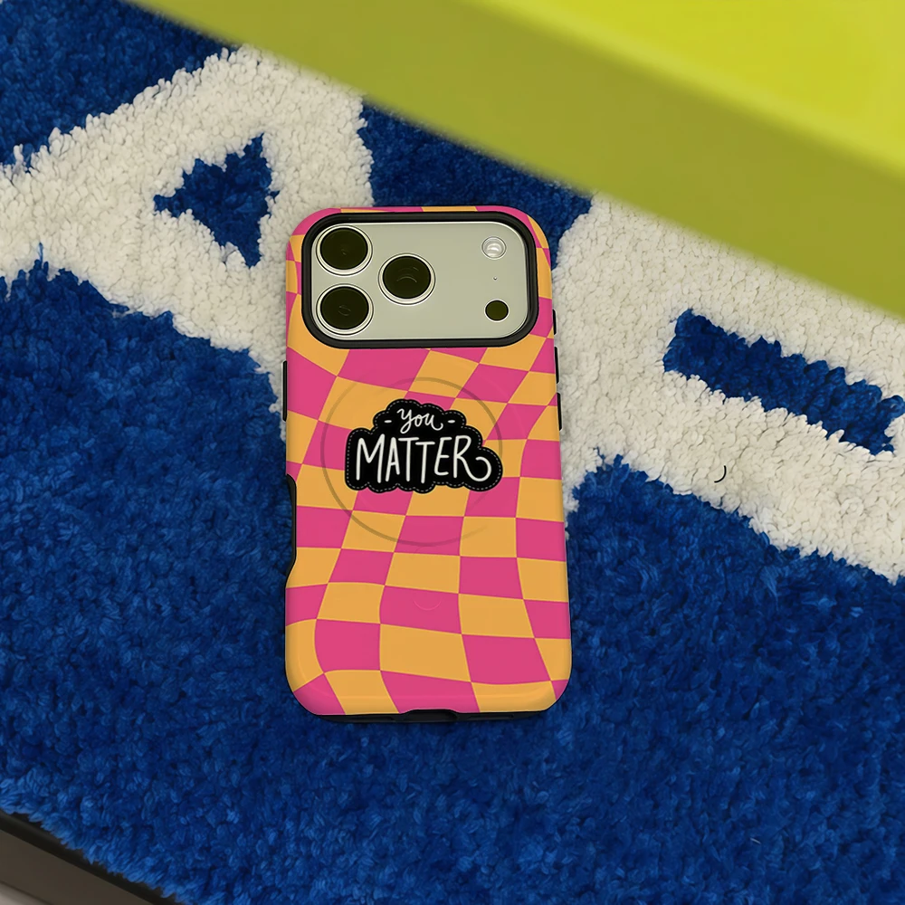 Pink-Orange Kariertes Slogan-D – Phone Cases Orange Bewertung und Preis