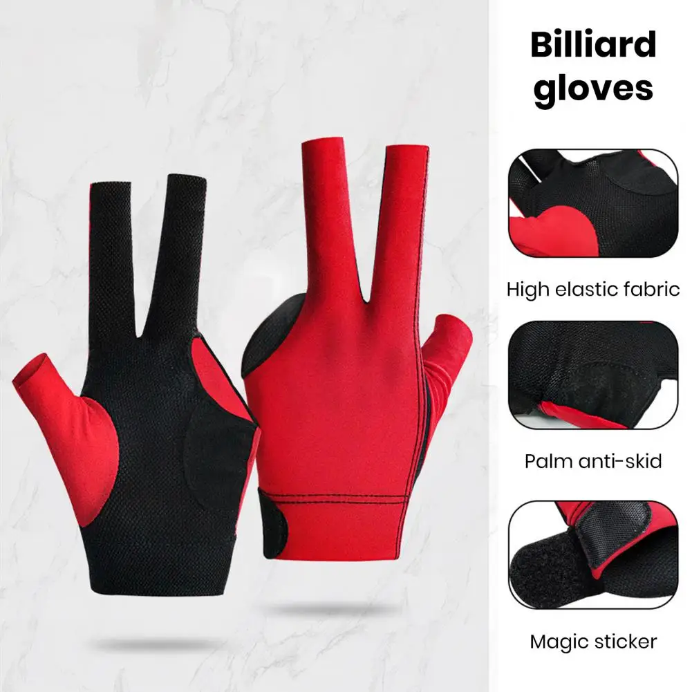 1Pc 3-Finger Billiards Glove Anti-slip Breathable Men Women Left Hand Snooker Cue Sport Glove Billiards Accessories 당구 장갑