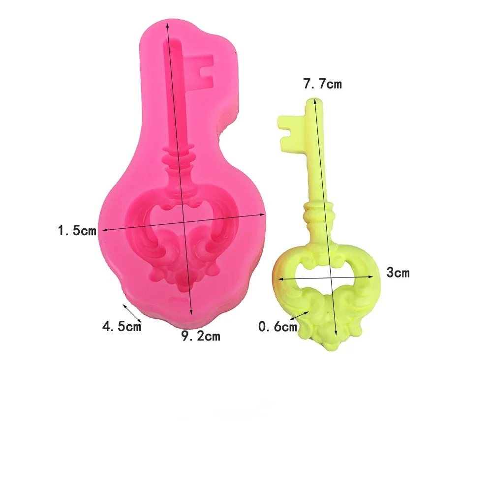 Key Shaped Silicon Mold for Car Pendant Gypsum Plaster Molds Cake Decoration Fondant Mold