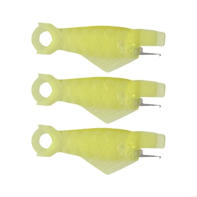 H8WB Quick Threading Tool for Sewing Machines Mini Fish Shaped Needle Threader with Sturdy Plastic Metal Construction