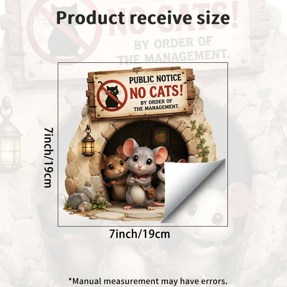 Fun Cartoon Mouse Cave Wall Stickers For Living Room Stairs Decoration Mural Bedroom Corner Decor Self Adhesive Removable Decals