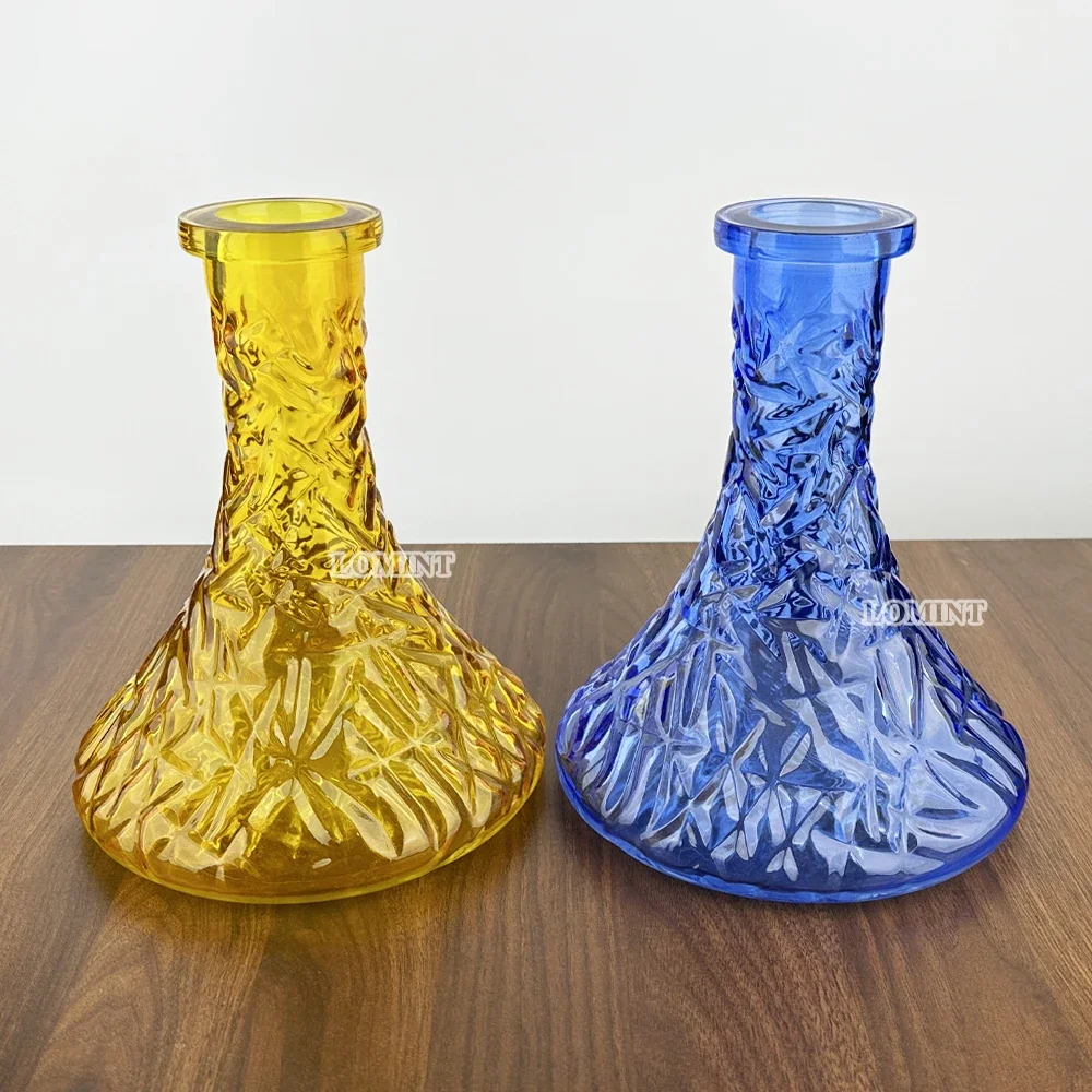 LOMINT زجاج الشيشة زهرية الشيشة قاعدة النقش عملية زجاجات تشيتشا اكسسوارات أسود واضح الذهب الأصفر الأزرق اللون LM-V072