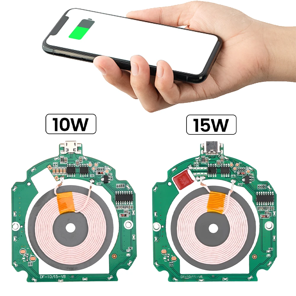 

5W 7.5W 10W 15W QI Fast Wireless Charger module high precision ADC Transmitter Module PCBA Circuit Board Coil