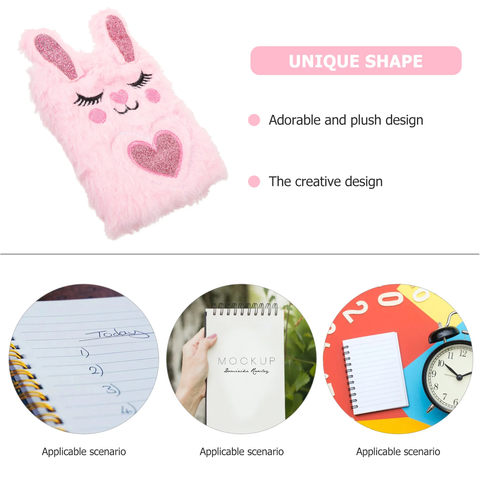 Imagem -02 - Pequeno Papel Fluffy Plush Cover Notepad para Meninas Mini Notebook Diário Diário Acessório Adorável