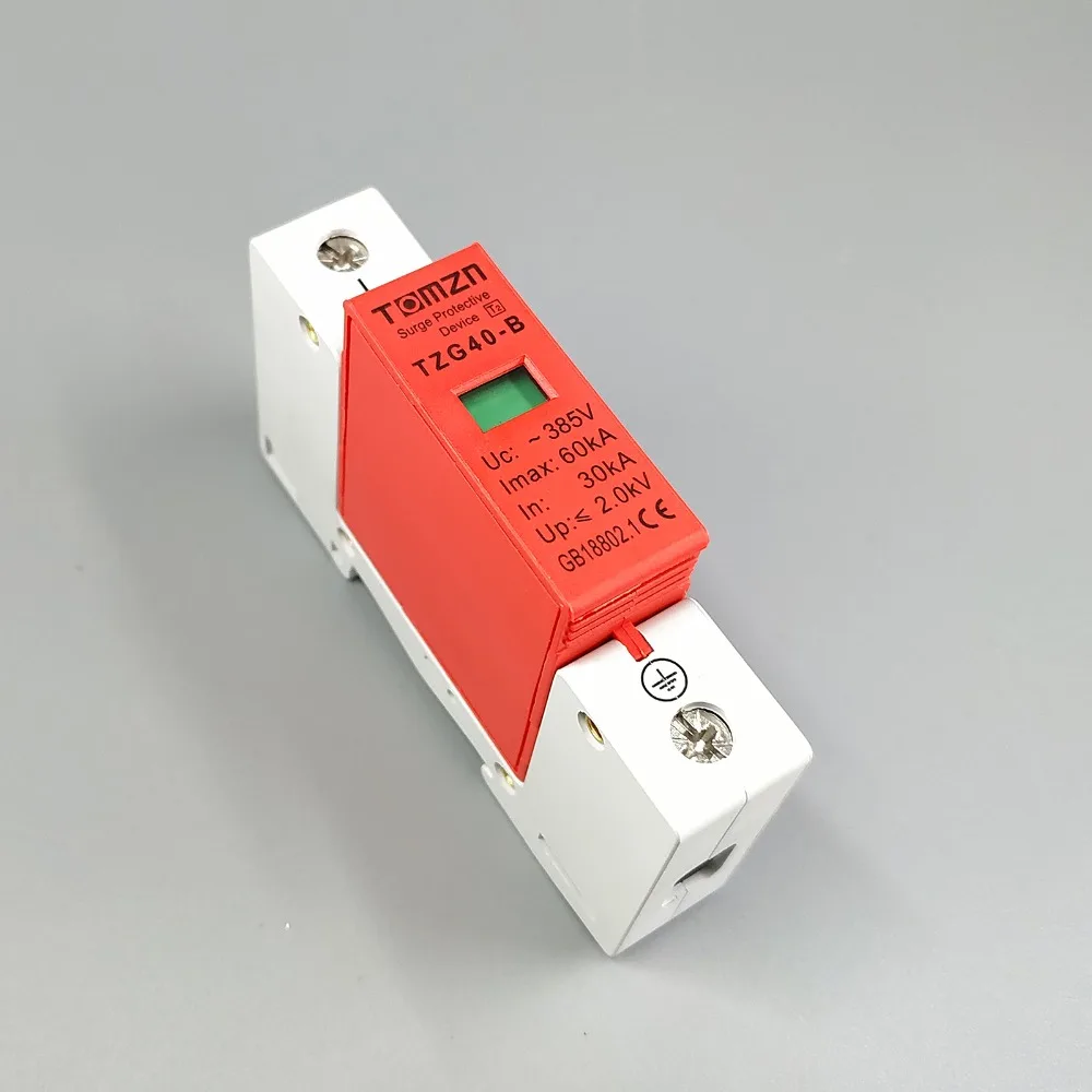 AC SPD 1P 30KA~60KA D ~385V House Surge Protector Protective Low-voltage Arrester Device