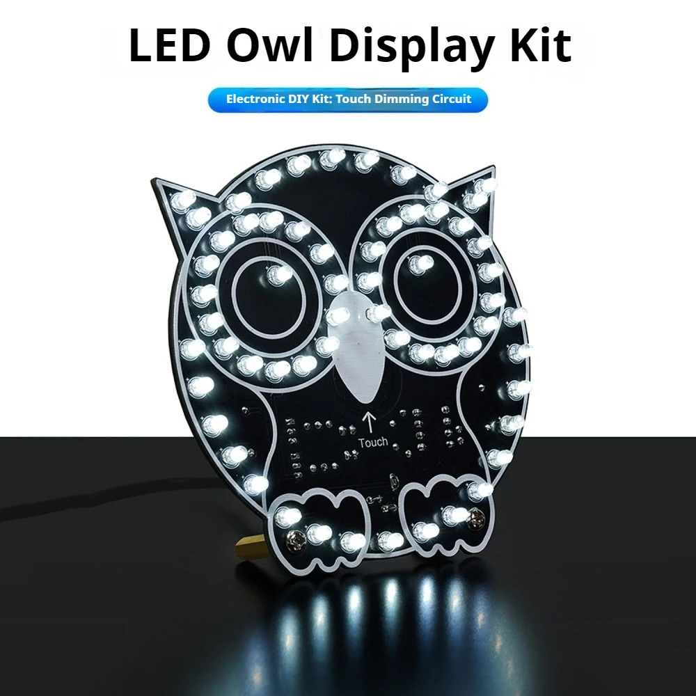 DIY Soldering Circuit Board Kit LED Owl Touch Night Light Figurine DC5V USB 4 Lighting Modes Dimmable Touch Control Decor Lamp