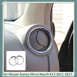 2PCs A/C Air Vent Ring Cover Trim Frame for Nissan Sunny Micra March K13 2011 2012 2013 2014 2015 2016 2017 Accessories