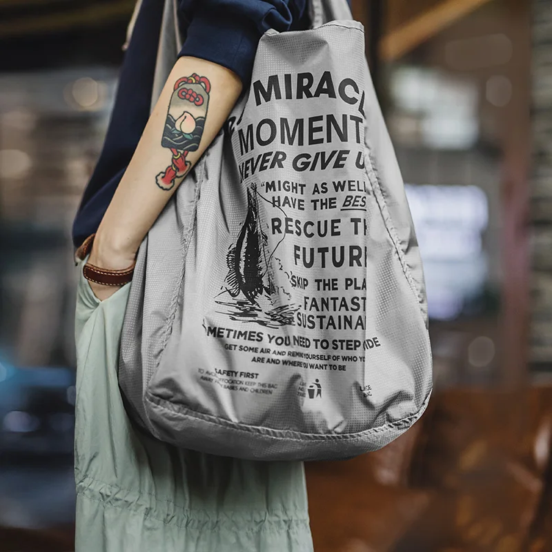 

Maden Grey Outdoor Lightweight bag Foldable Shoulder Women Bag Nylon Travel Crossbody Tote Large Capacity Handbag
