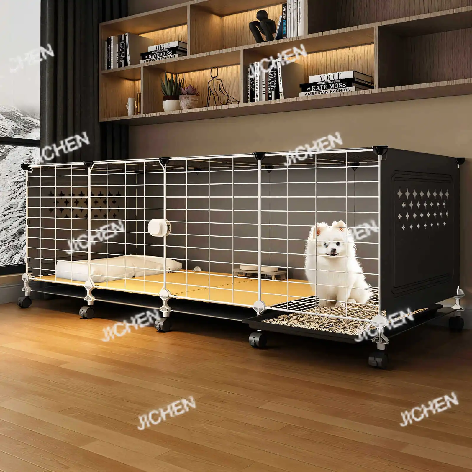 

JC dog cage Small and medium-sized dog Teddy Bigbear Indoor special one room one bathroom kennel with toilet integrated pet