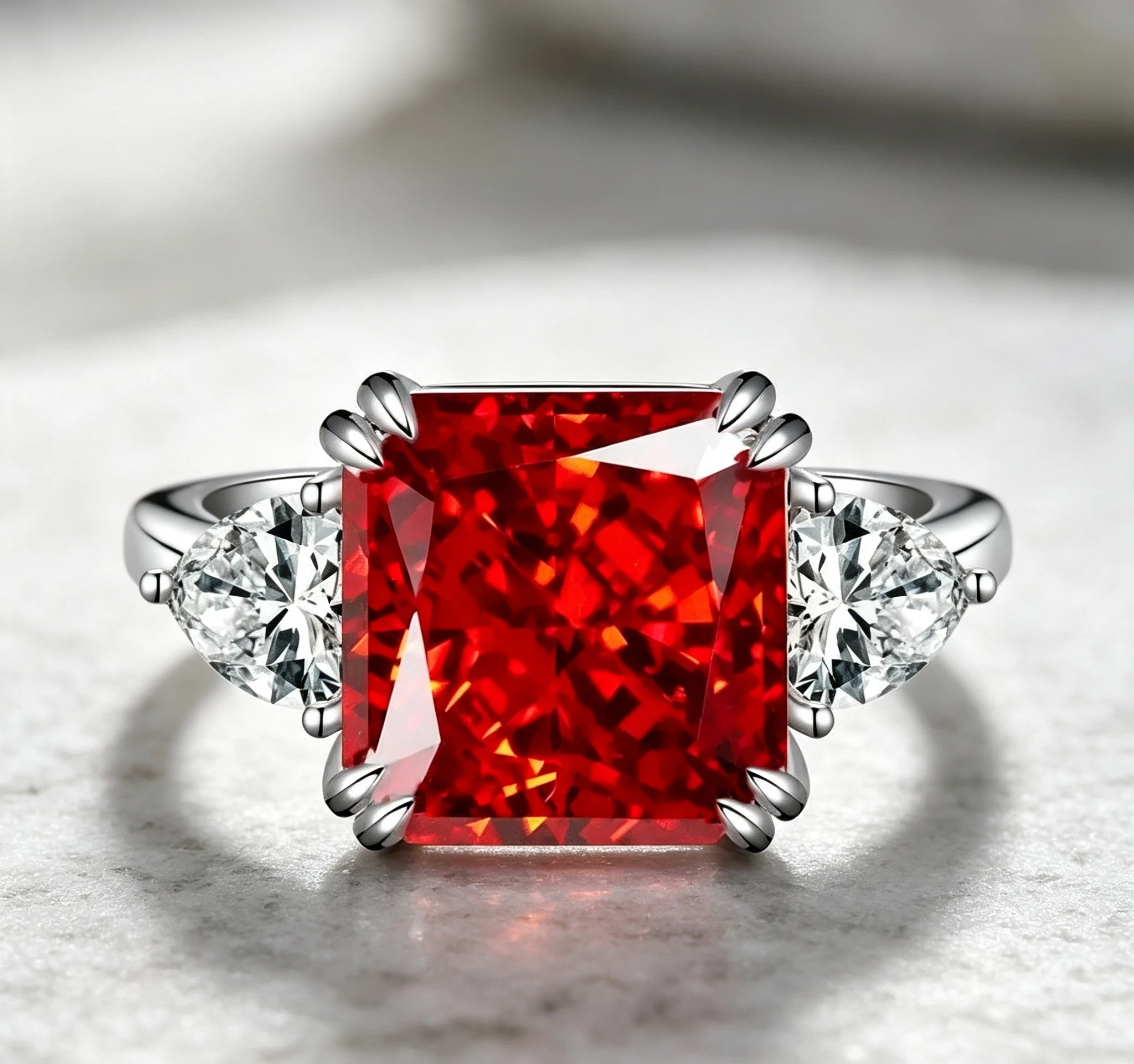 Platinum PT950 Women's Ice Flower Cutting Ring Raydean Cutting 5 karat Diamond Ring Moissanite Diamon Giving gift for a friend