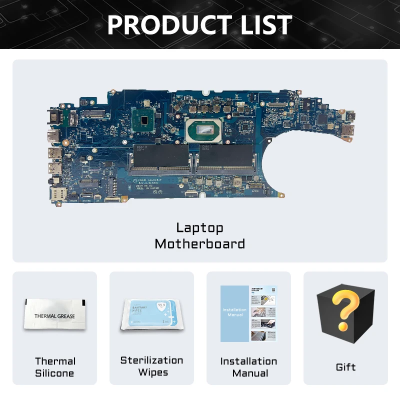 AKEMY CN-0VK2MW 0P5VKM لأجهزة الكمبيوتر المحمول Dell Latitude 5501 اللوحة الأم EDC51 LA-H181P I5-9400H I7-9850H CP