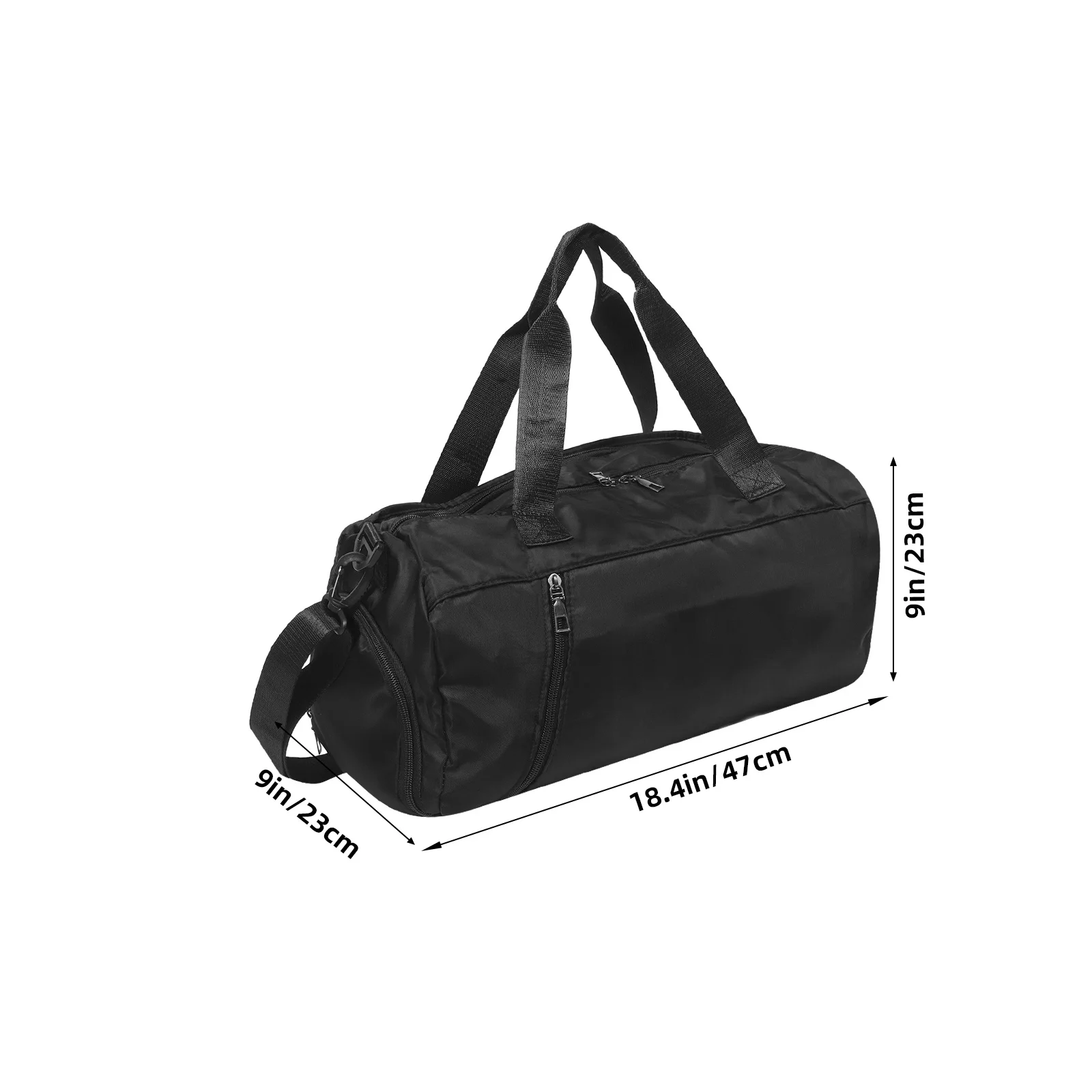Waterproof Large Capacity Gym Duffle Bag Stylish Workout Travel Tote Shoulder Wet Pocket Weekender Bag for Women Men Black