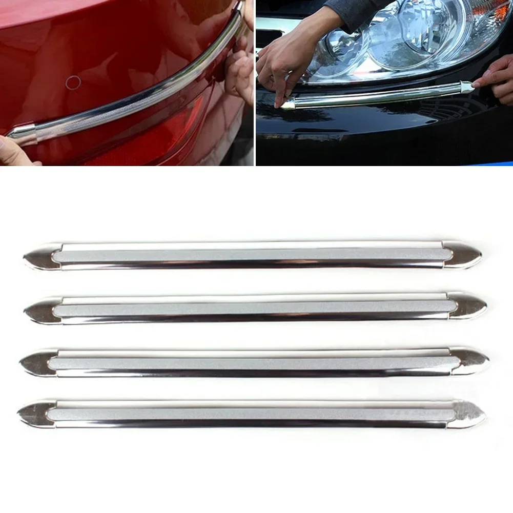 4pcs Car Edge Anti-collision Strip Bumper Protector Protective Guard Bar Anti-rub Scrape Bumper Crash Styling Car Accessories