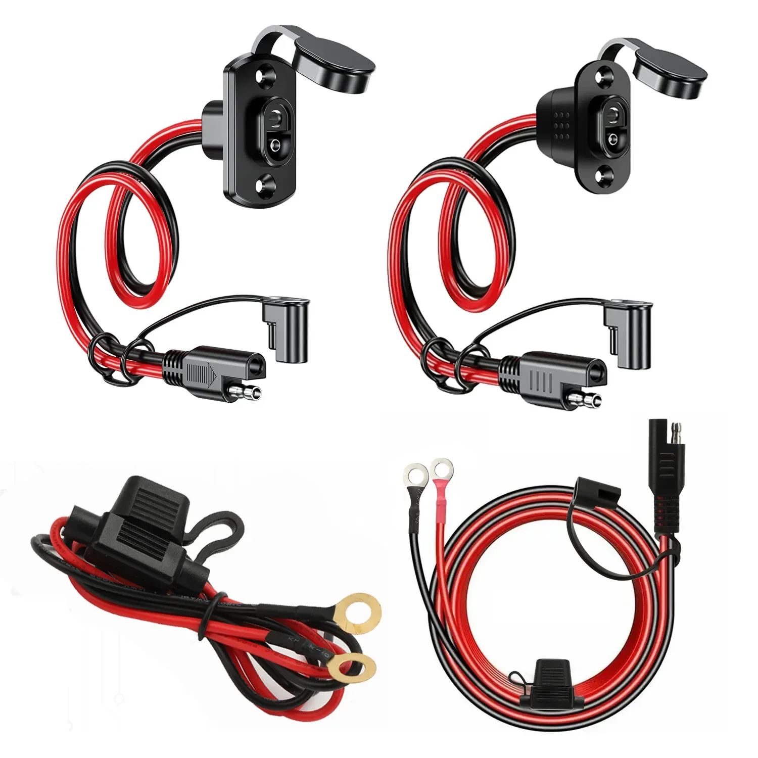 12/16/18 AWG SAE Quick Connector Harness 30/50/60CM SAE Extension Cord Sidewall Port Male Plug to Female Socket for Charger