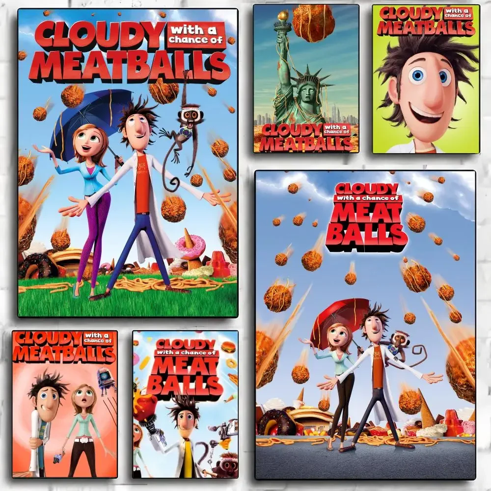 anime C-Cloudy with a Chance of Meatballs-S Painting Calligraphy Nature Inspired Artwork for Living Room  Home Decoration