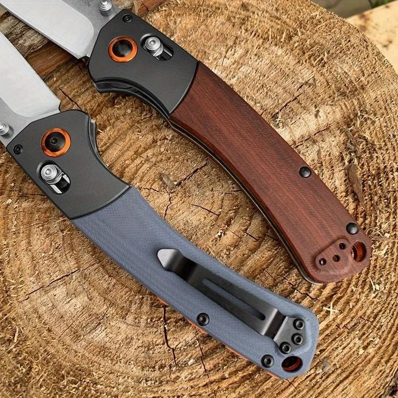 BM 15080 Folding Portable Knife CPM-S30V Blade G10 Cured Wood Handle Multifuctional Camping Survival Hunting Pocket EDC Knife