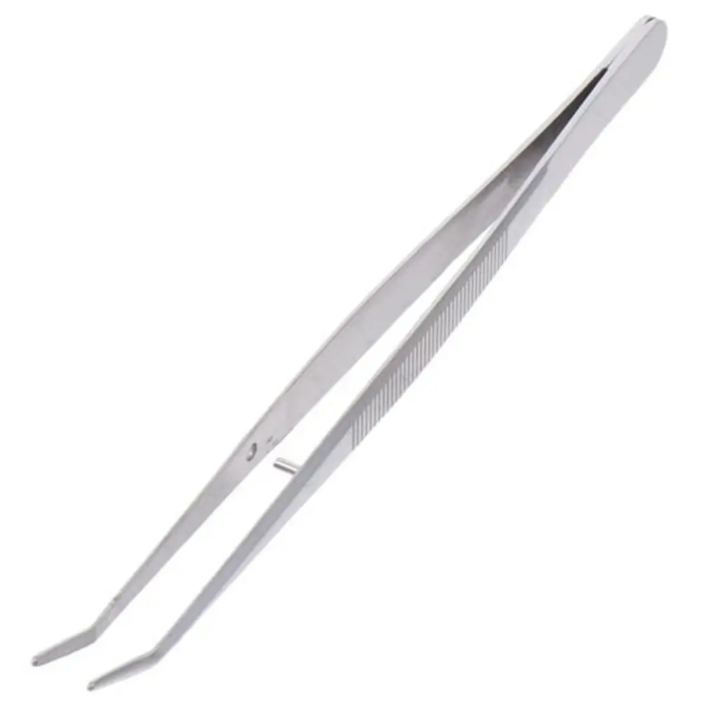 1Pc Stainless Steel Curved College Tweezers Daily-use Silver Sewing Machine Tweezers Repairing Tool Garden Home