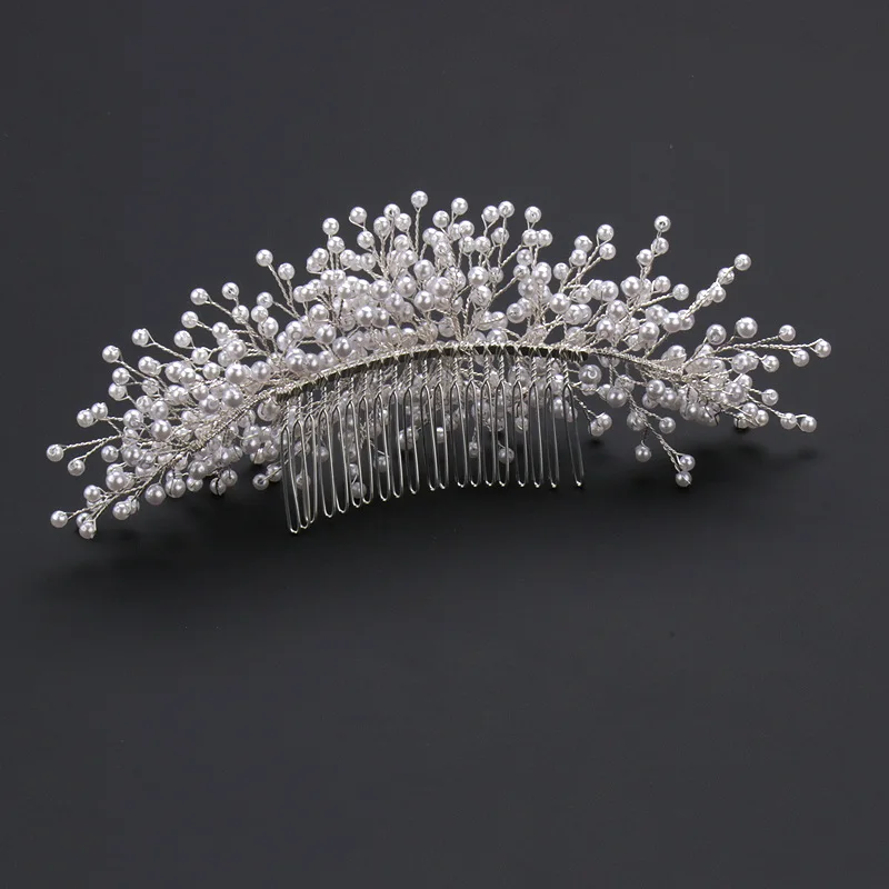 1 Piece DIY Pure Handmade Pearl Hair Comb Bridal Wedding Hairbands For Elegant Girls Bride Bridal Wedding Hair Accessories