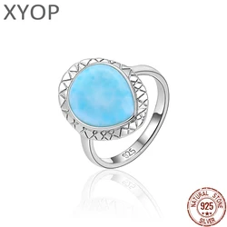 XYOP Light And Shadow Encounter Embellish Tip Style Larimar Ring Get Married