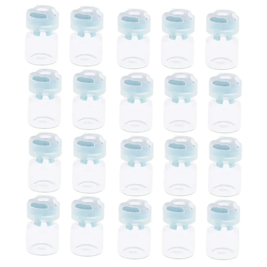 2-6pack 20Pcs Empty Sealed Sterile Serum Powder Vials Bottle Container