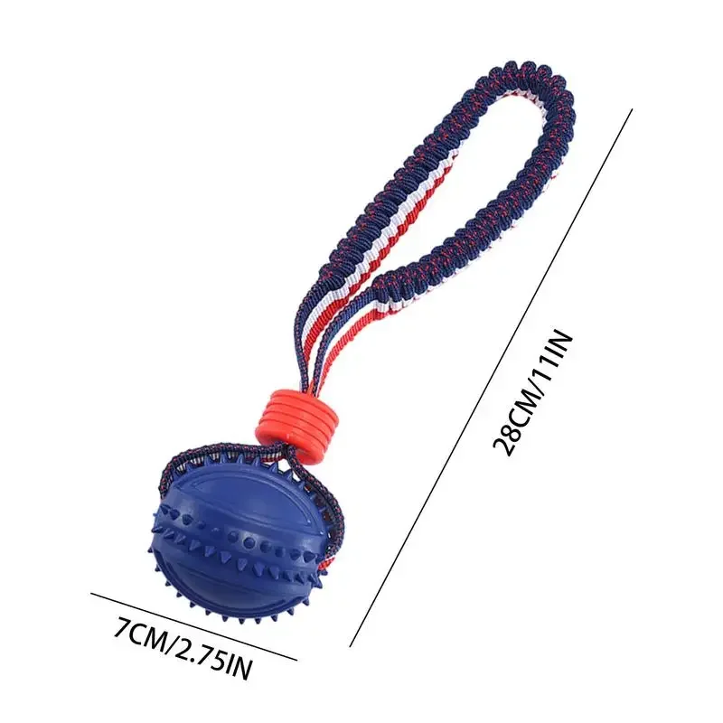 Dog Ball Toy with Rope Interactive Teether with Rope Dog Ball Pet Supplies Chewing Ball Training for Living Room Lake Beach