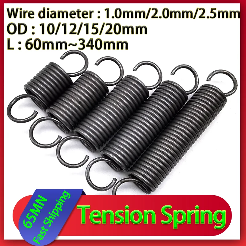 

Wire Diameter 2.5mm Outer Diameter 20mm Open Hook S Tension Spring Pullback Spring Coil Extension Spring Draught Spring