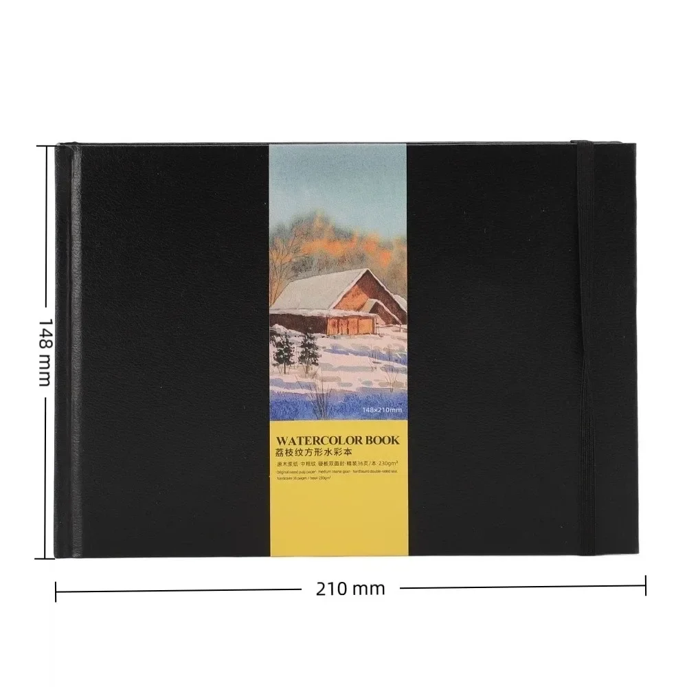 Lychee Grain Texture Watercolor Paper Notebook Two Available Dimensions Premium Thick Paper Hardcover Art Sketch Book