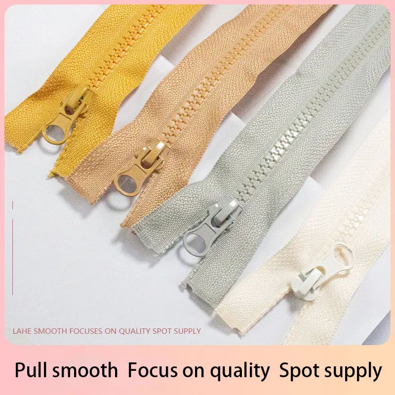 10pcs 5# Resin Zipper 40cm 50cm 60cm 80cm Single Open End Coat Down Jacket Zippers DIY Sewing Accessories Clothes Long Zipper