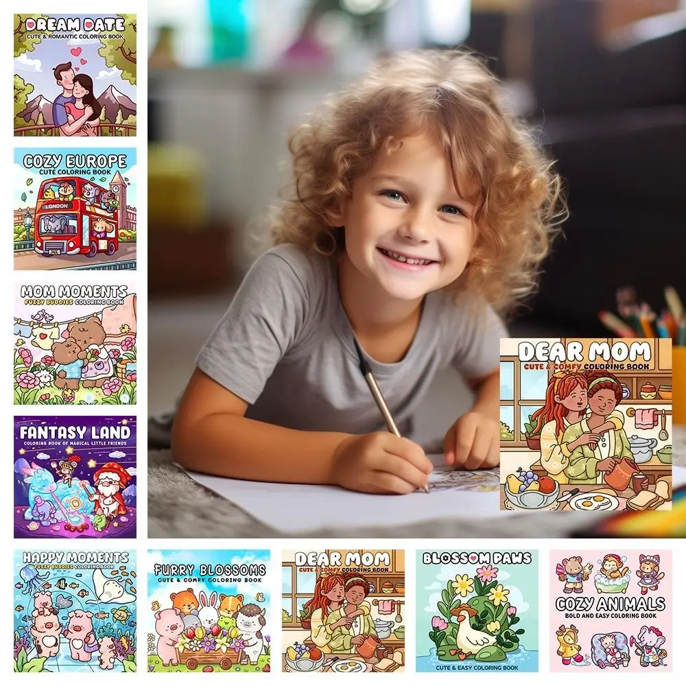 

Funny Cartoon Coloring Book Educational Stress Relief Paperback Painting Gift Montessori Drawing Toy for Adults And Teens