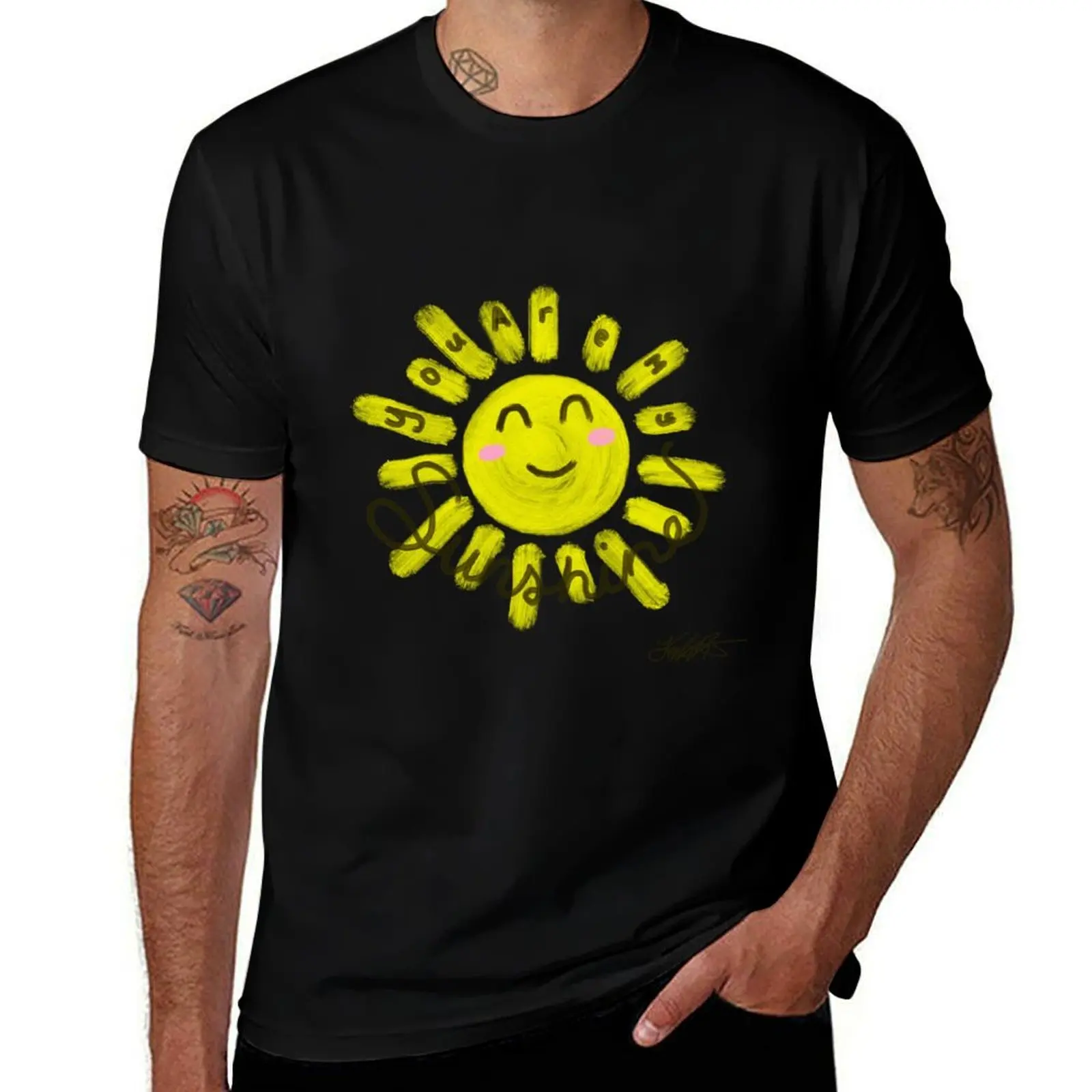 

Happy Sun - Kayla On Canvas T-Shirt cotton tshirt 100% t shirt personalised t shirts for man graphic tees T-Shirt