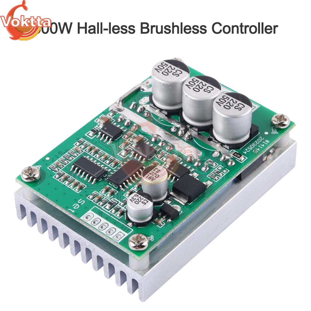 DC Brushless Motor Speed Controller Hall Free Motor Driver Board High Power Foward Reverse Speed Regulator Module 500W DC 12-36V