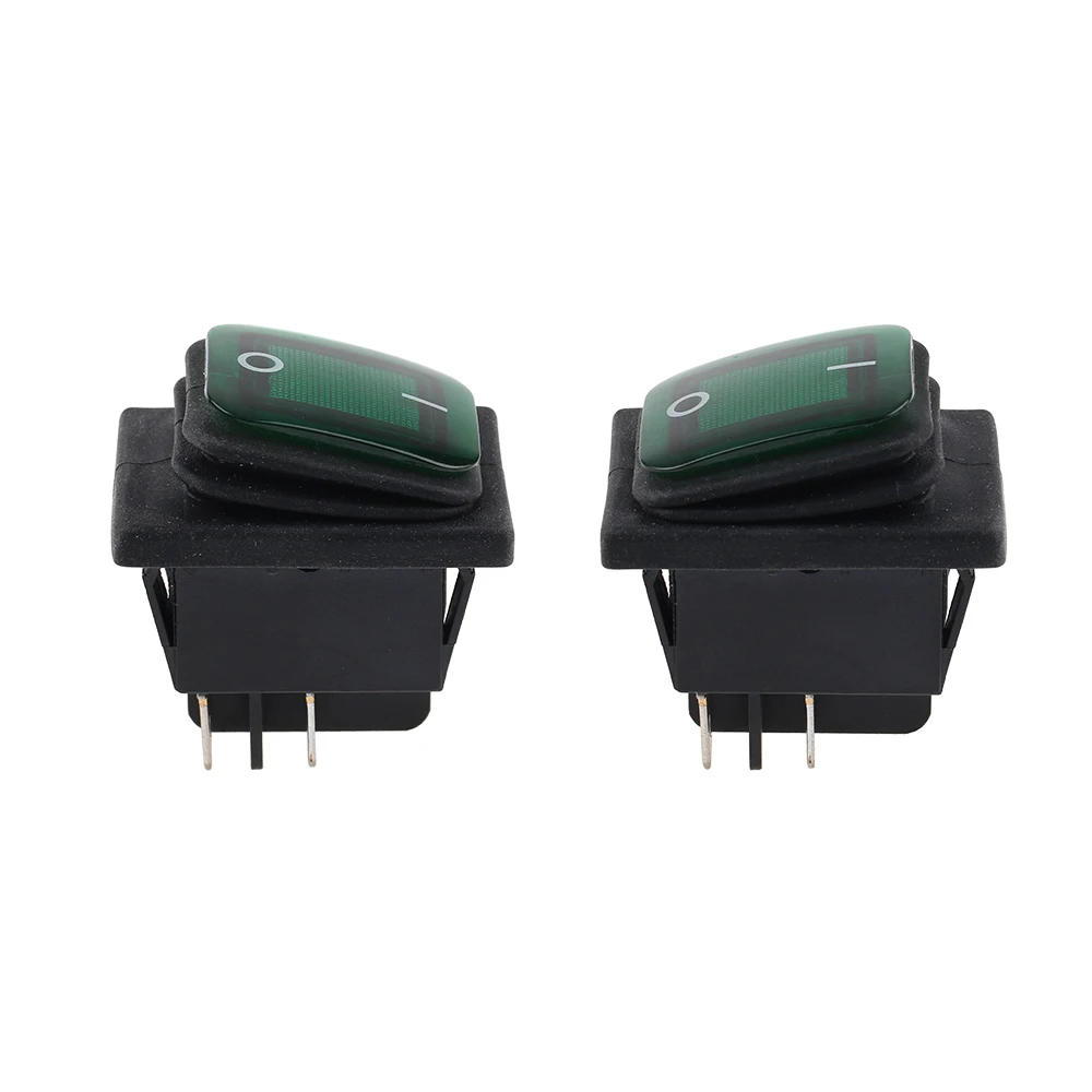 KCD4-201N Interruptor oscilante à prova d'água 4 pinos IP65 16A/250VAC 20A/125VAC Tamanho de abertura 22X30mm Contatos prateados Vermelho Azul Preto