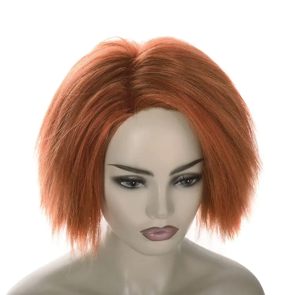 Parrucca Yaki corta arancione marrone Anime Cosplay per uomo di Evil Killer Parrucca Maledizione Capelli sintetici Cosplay Parrucca per feste