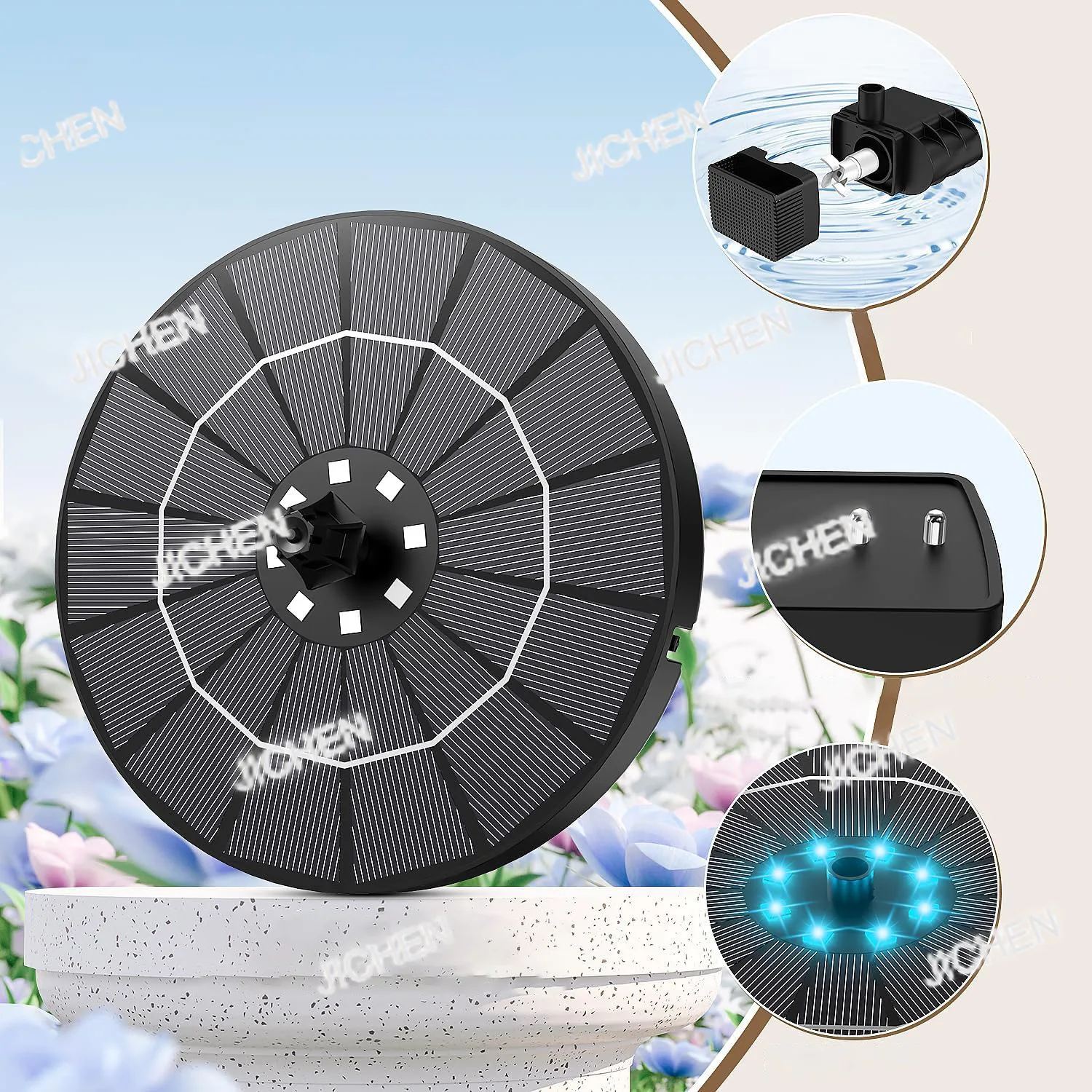 Zq Solar Fountain, Outdoor Garden, Swimming Pool, Floating …