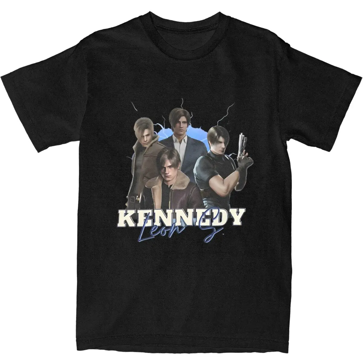 Residents Evils Game T-Shirt Mens Leon S Kennedys Streetwear Cotton T-Shirts Summer O Neck Trendy Cool Tee Shirt Big Size Tops 