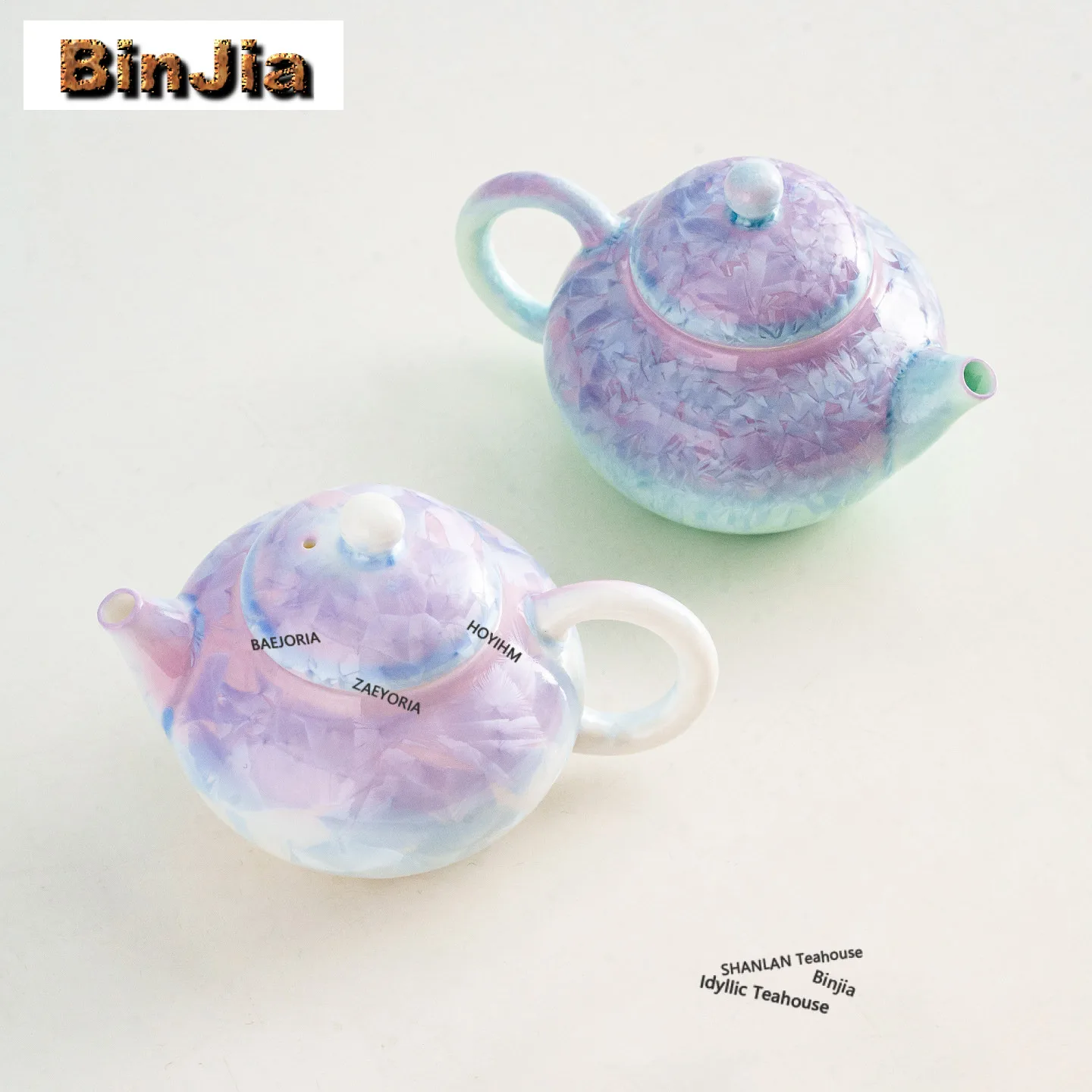 100ml Gradient Crystal Glaze Teapot Elegant Tea Infuser Pot Household Tea Soaking Kettle With Strainer Teaset Accessories Gift