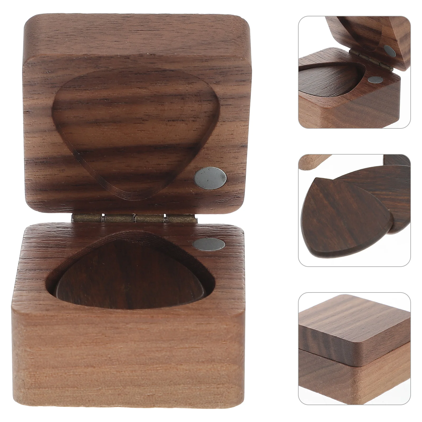 

Pick Storage Box Professional Guitar Plectrums Electric Solid Wood Folk Ukulele Picks Acoustic