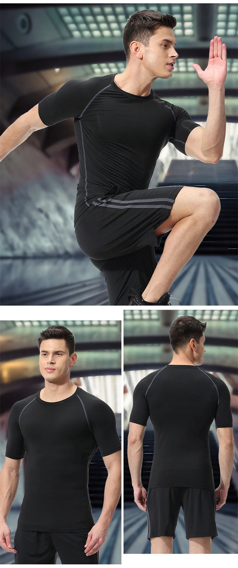 Camisetas de compresión para hombre, ideales para el gimnasio y actividades deportivas, de secado rápido, con protección contra irritaciones, perfectas para el verano, para practicar deportes, para el gimnasio, camiset