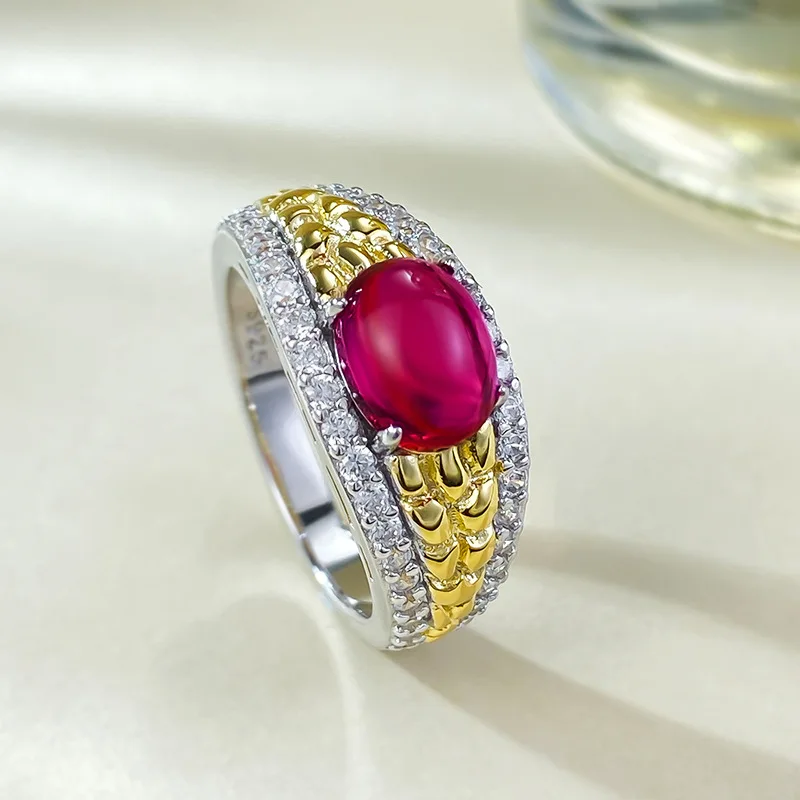 Real Original 925 Silver Pigeon Blood Ruby Ring for Women Anniversary Gift Lady Female Fine Jewelry